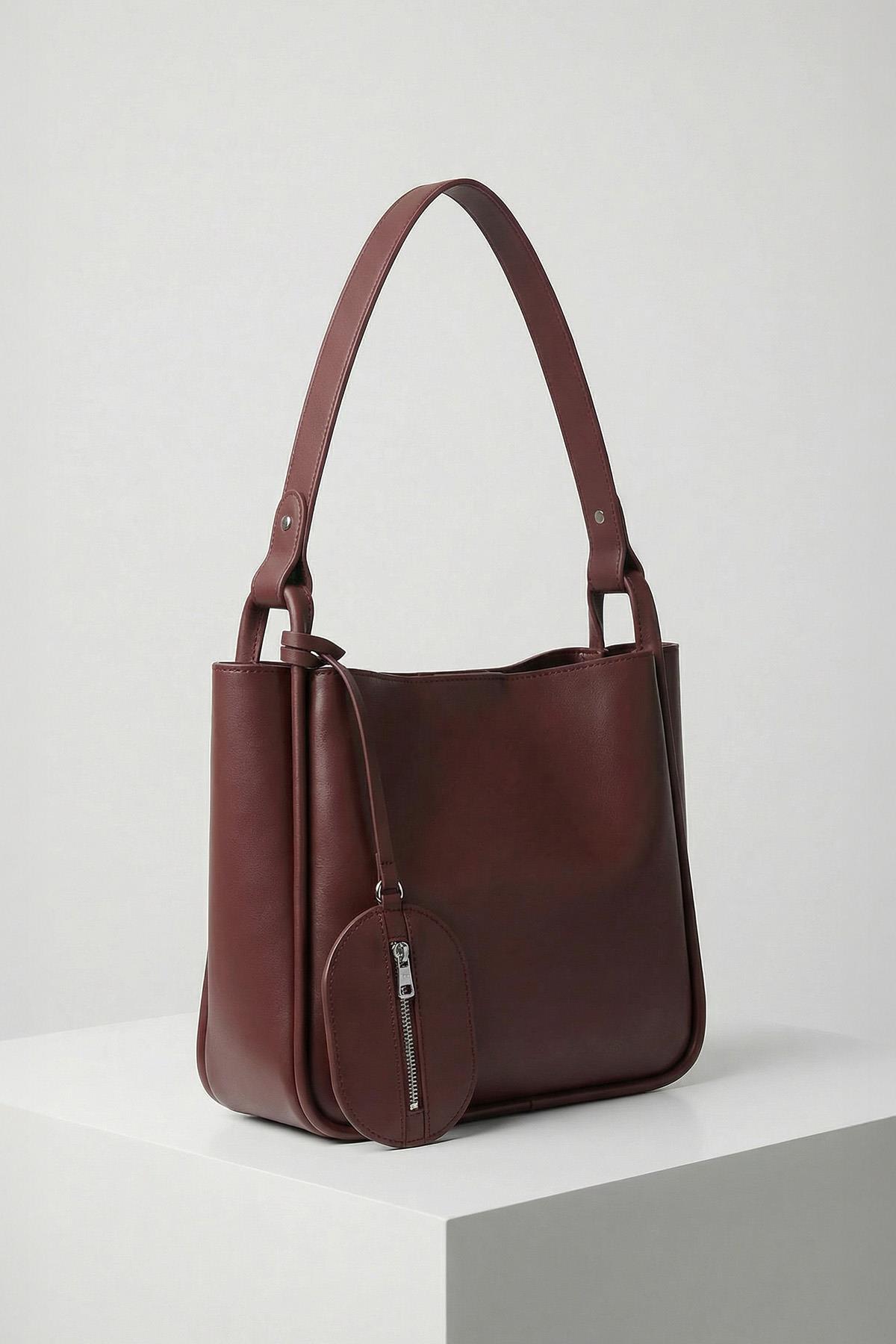 Bordo Cüzdan Detay Çanta 9226 