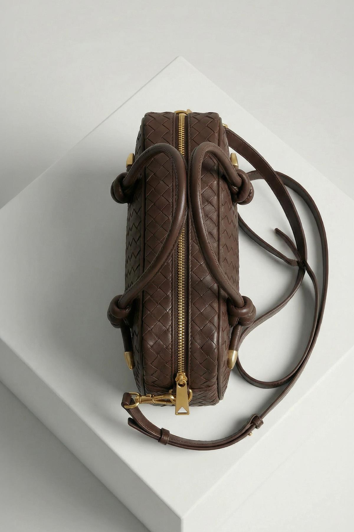 9228 Örgülü Omuz Çantası Acı Kahve - RAYS