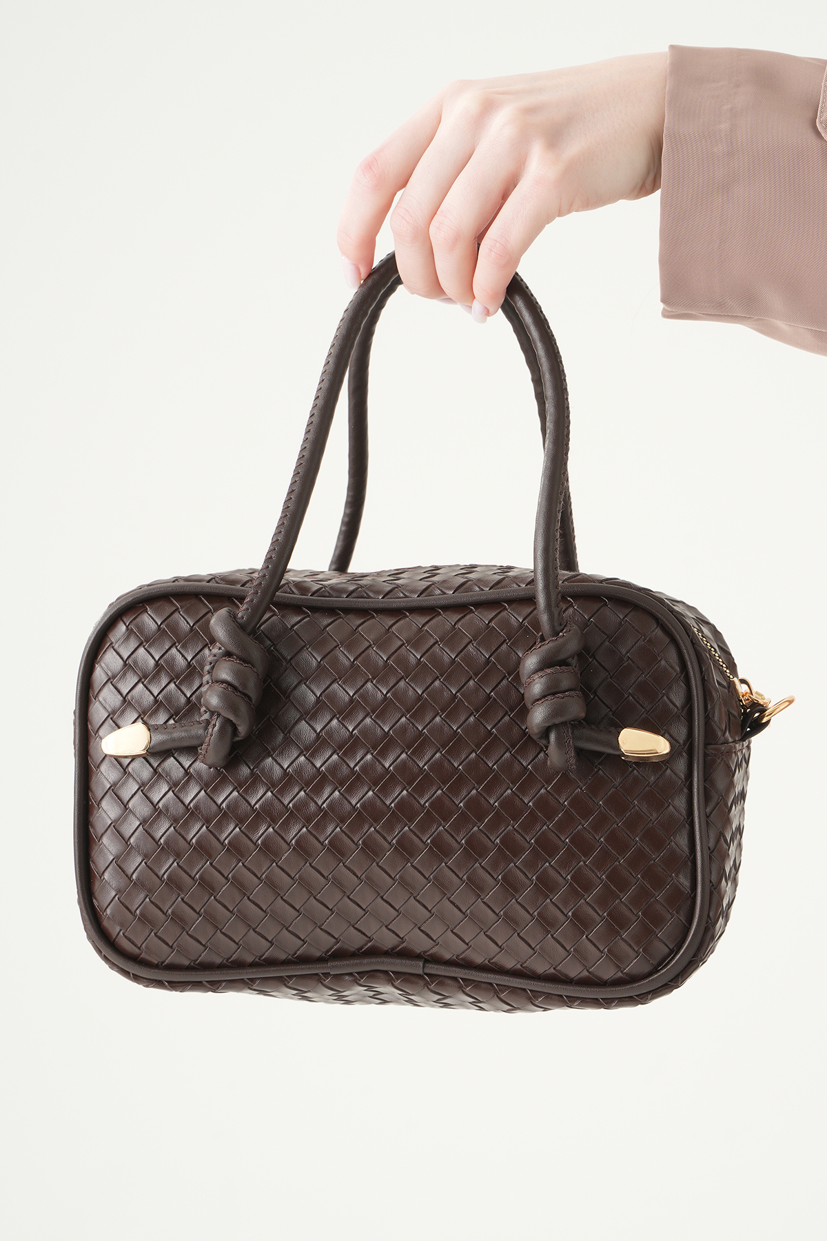 Acı Kahve Örgülü Omuz Çantası 9228 - RAYS