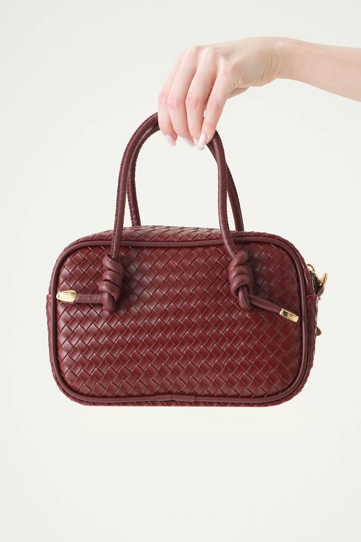 Bordo Örgülü Omuz Çantası 9228 - RAYS (1)