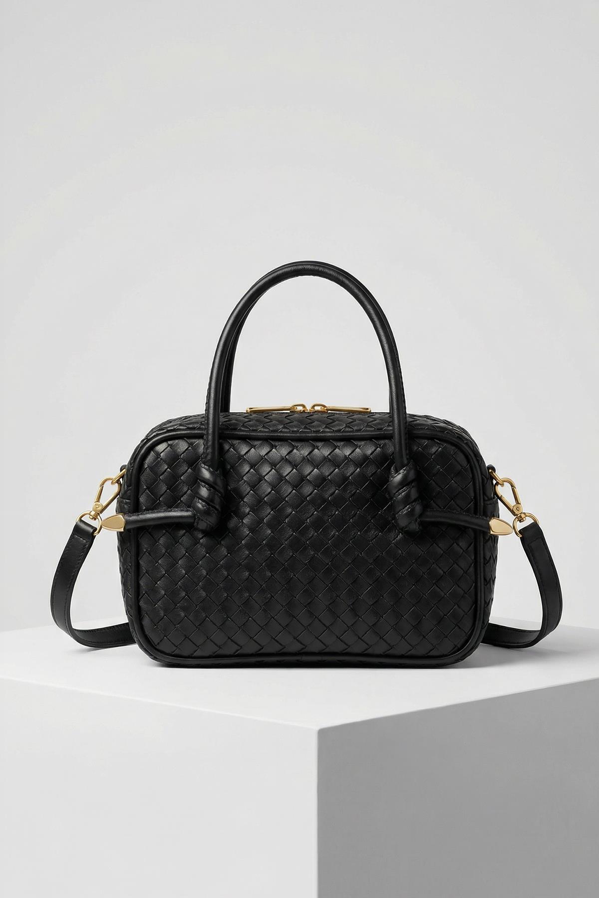 9228 Örgülü Omuz Çantası Siyah - RAYS