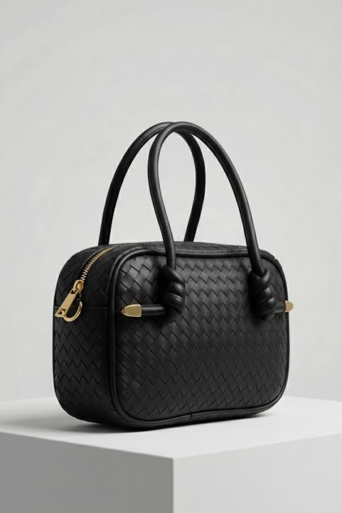 Siyah Örgülü Omuz Çantası 9228 - RAYS (1)