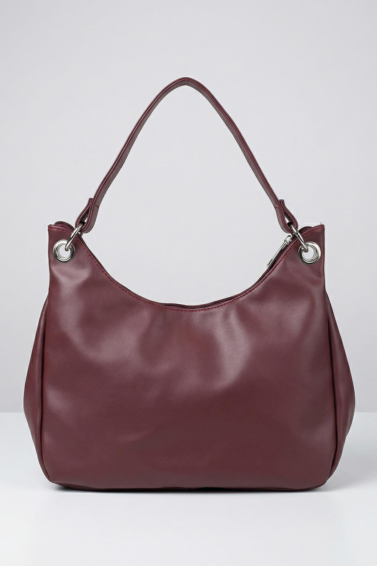 Bordo Göz Detay Omuz Çantası 9229 - 1