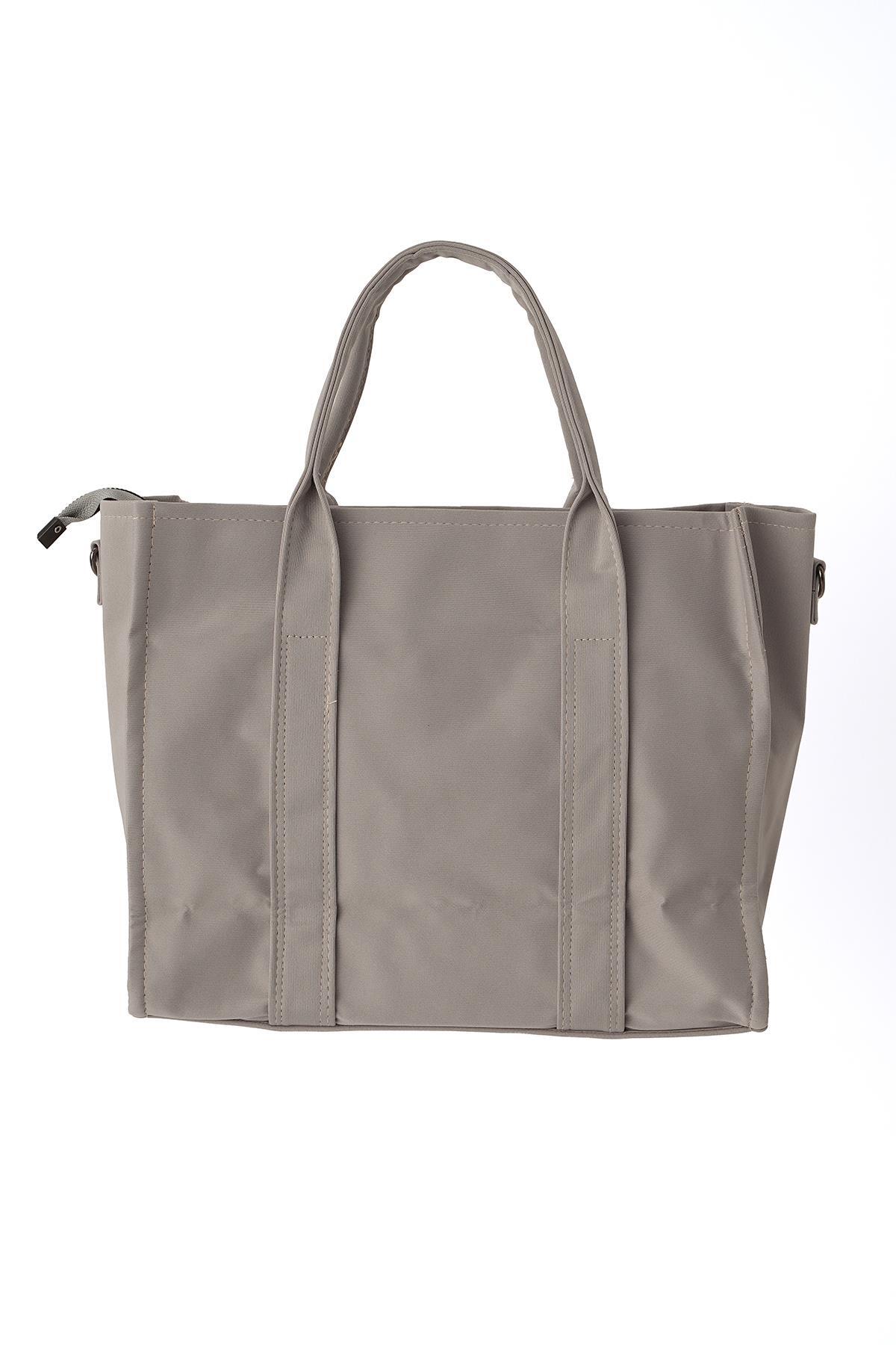 9230 Yazı Baskılı Kol Çantası Gri - 2