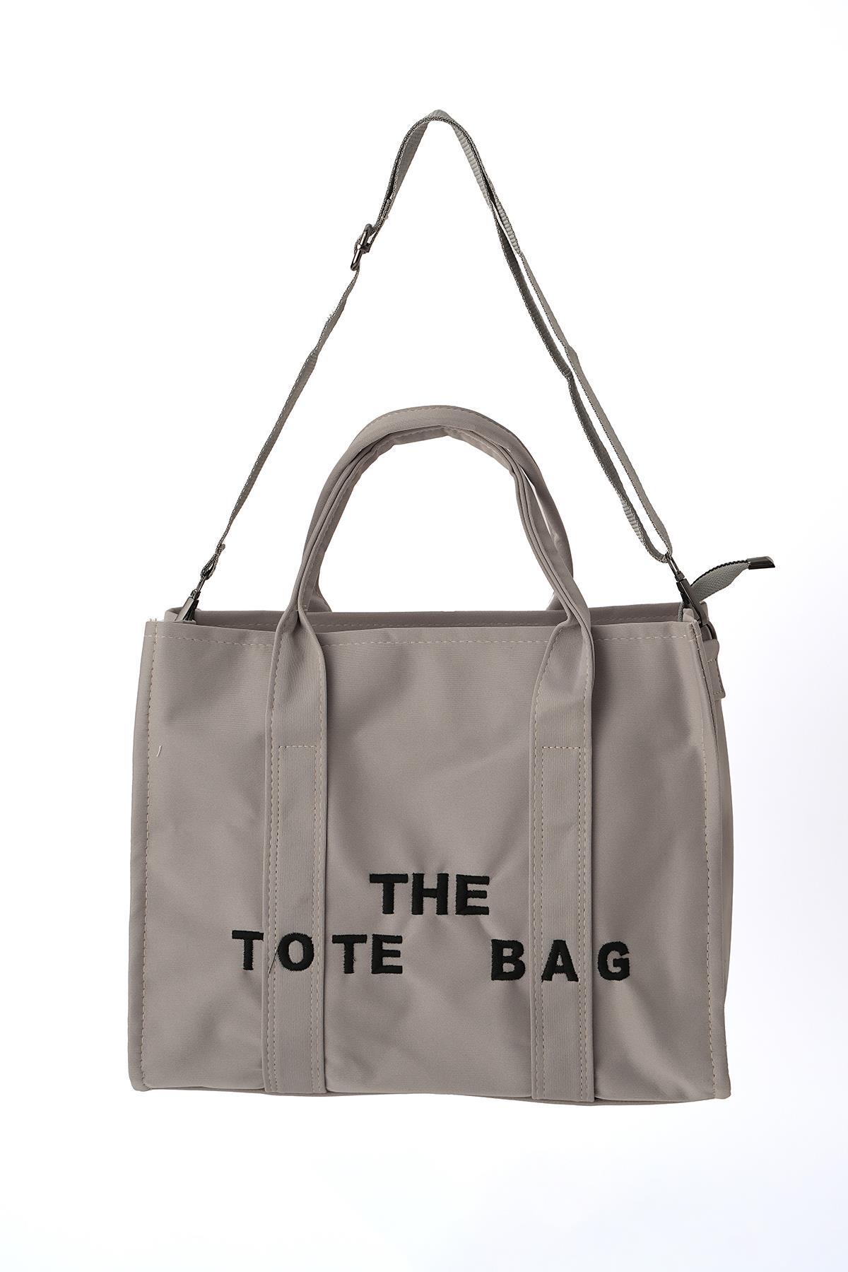 Gri Yazı Baskılı Kol Çantası 9230 - 3