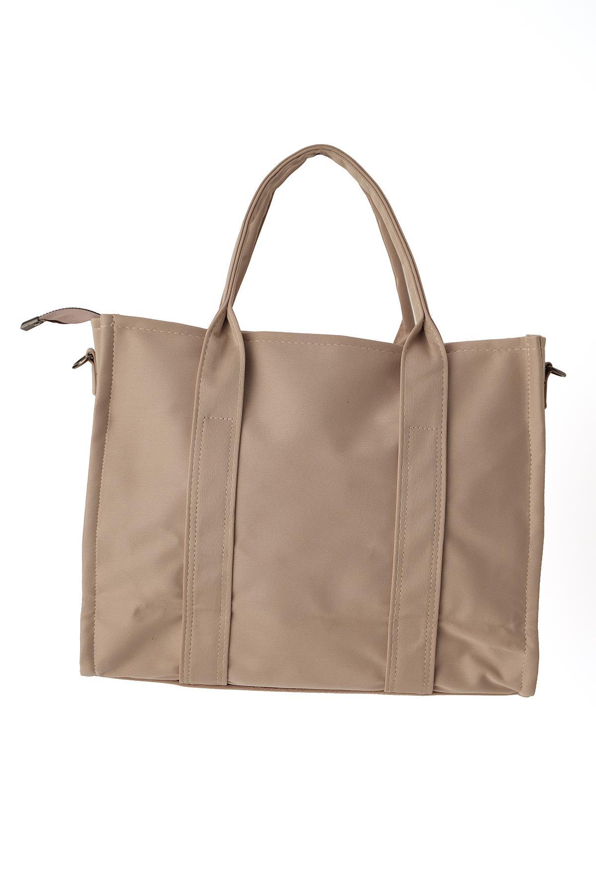 Krem Yazı Baskılı Kol Çantası 9230 - 3