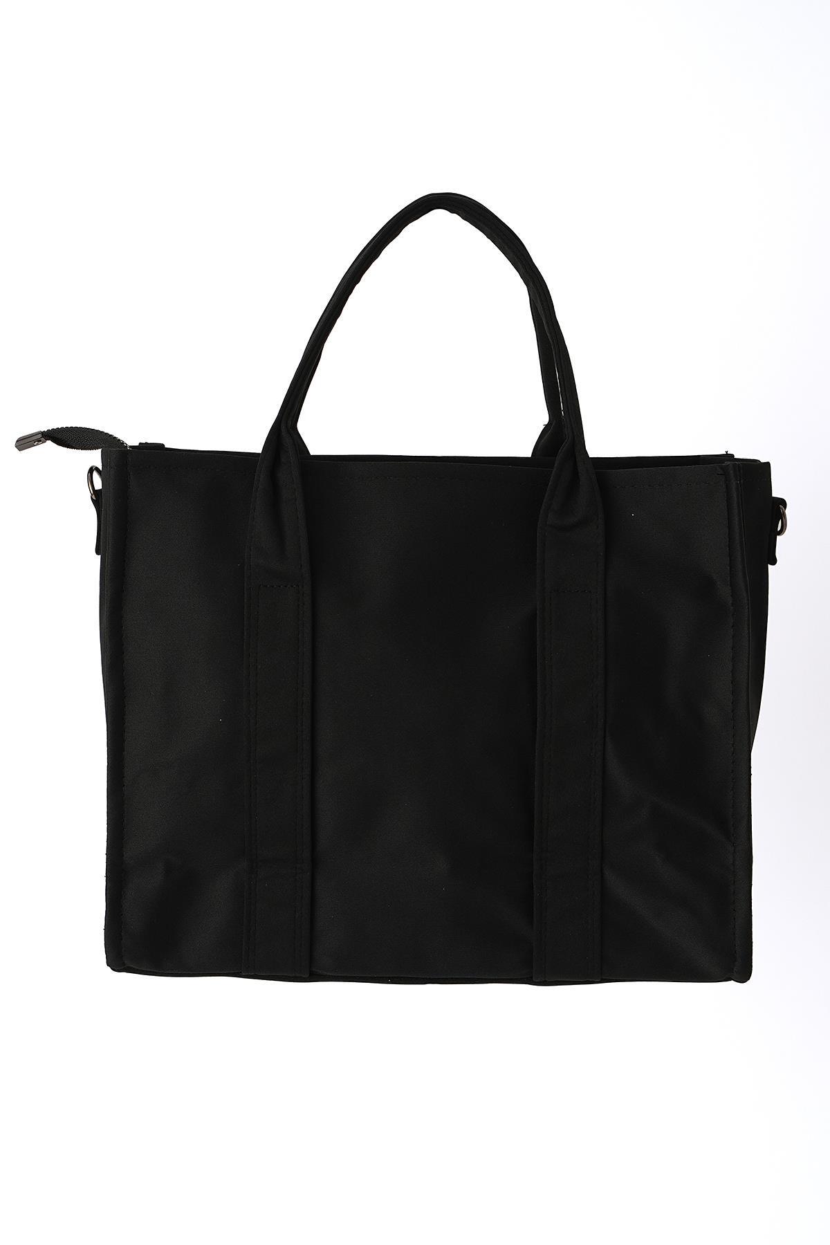 9230 Yazı Baskılı Kol Çantası Siyah - 2