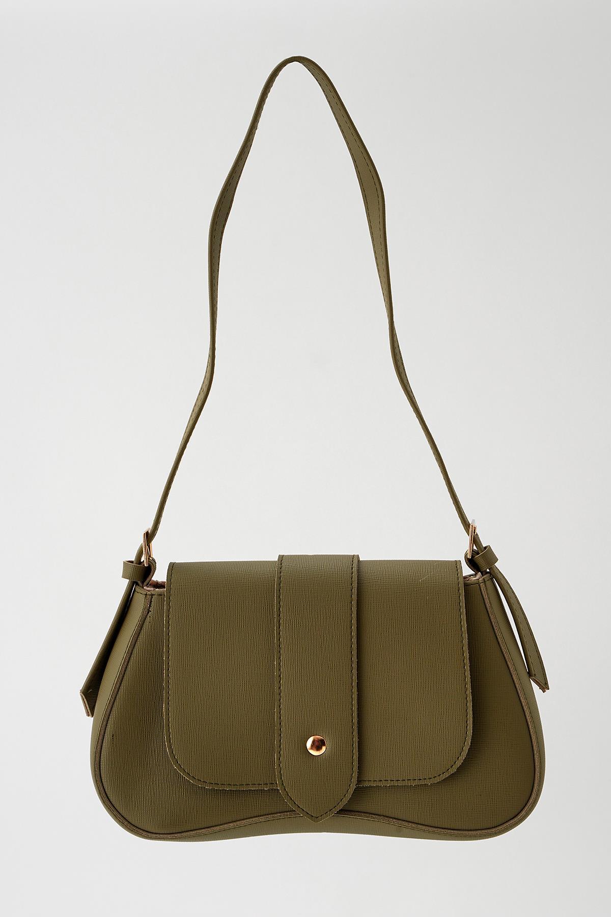 9232 Baget Kapak Detay Çanta Haki - 1