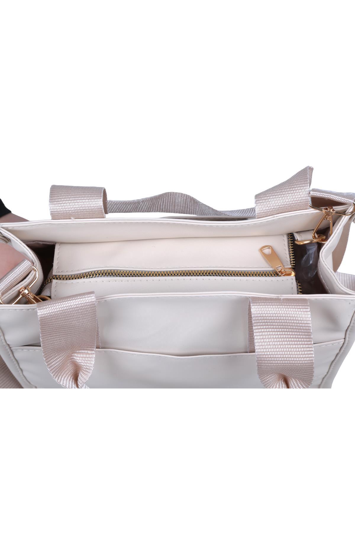 9246 Saten Çanta Krem - 2