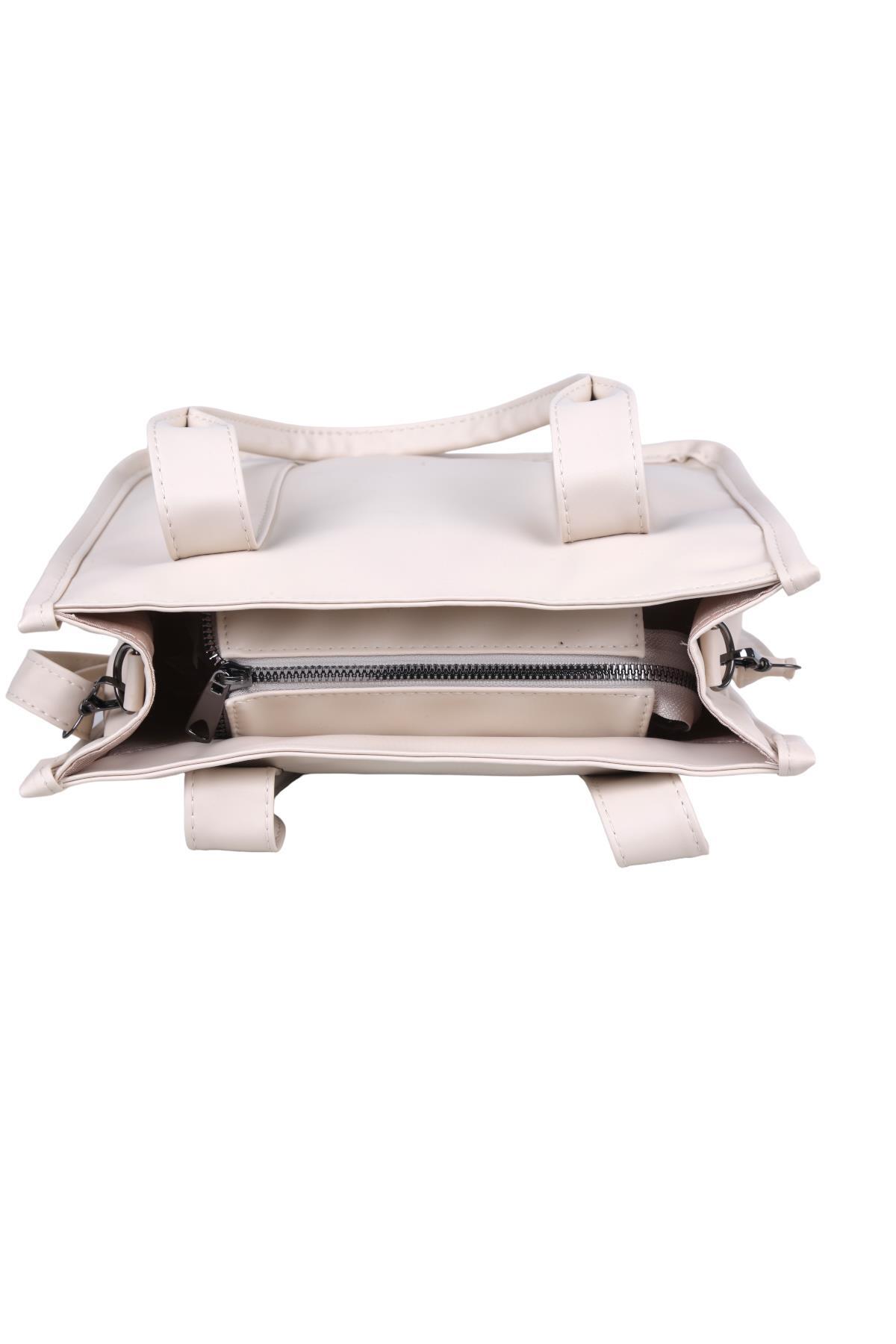 Bej Saten Tote Çanta 9253 - 3