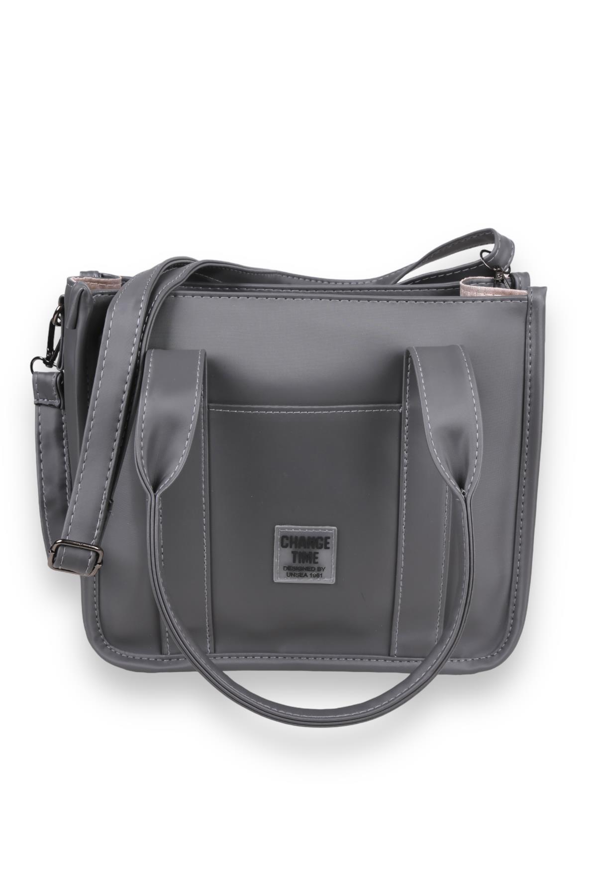 Füme Saten Tote Çanta 9253 - 3