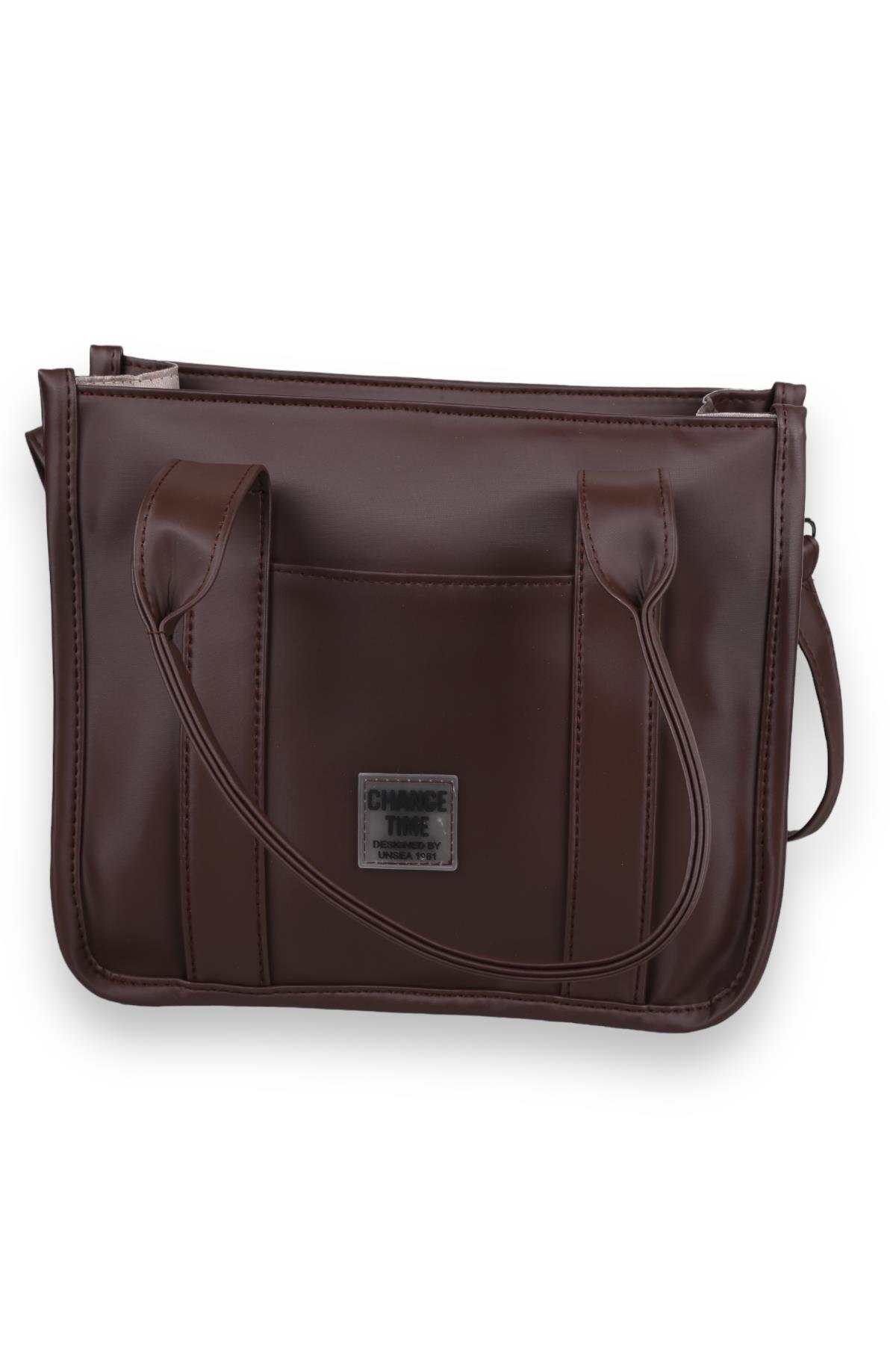 Kahve Saten Tote Çanta 9253 - 3