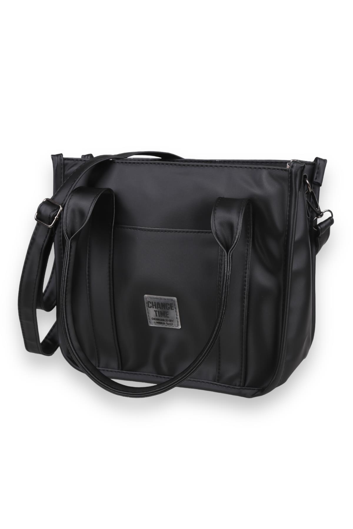 Siyah Saten Tote Çanta 9253 - 3