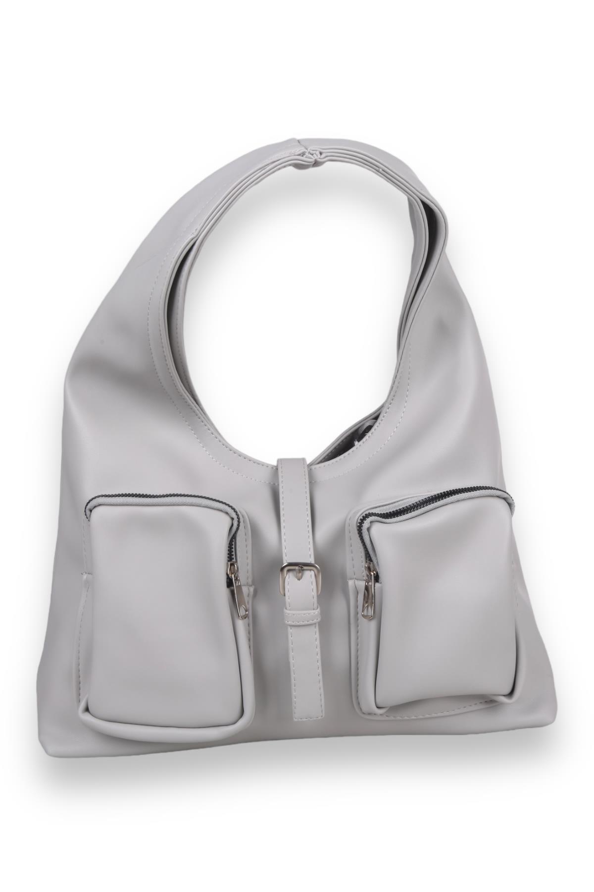 Gri Oval Çanta 9286 - 2