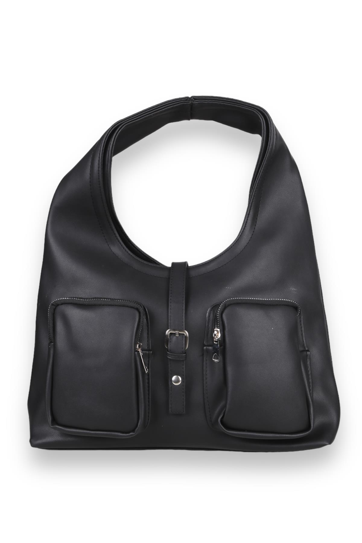9286 Ön Çift Cepli Çanta Siyah - 3