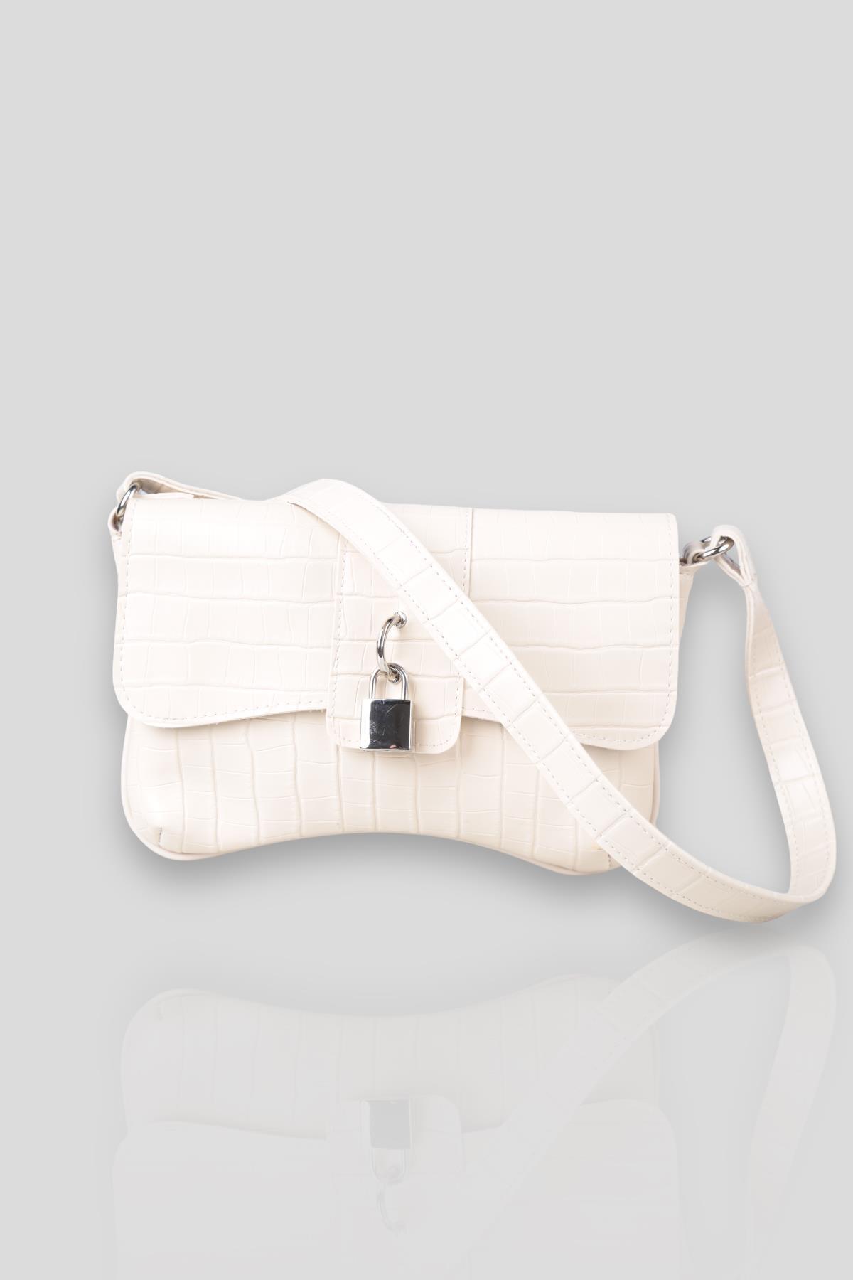 Krem Baget Kroko Çanta 9288 - 1