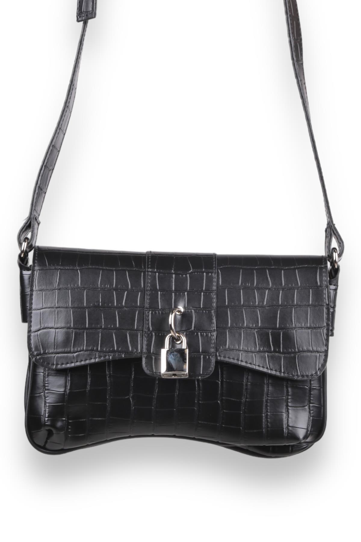 Siyah Baget Kroko Çanta 9288 - 4