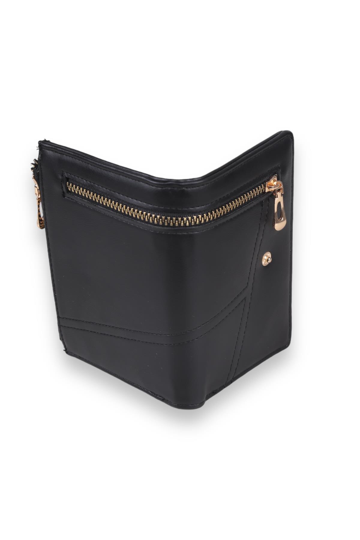 9294 Dikiş Detaylı Cüzdan Siyah - 3