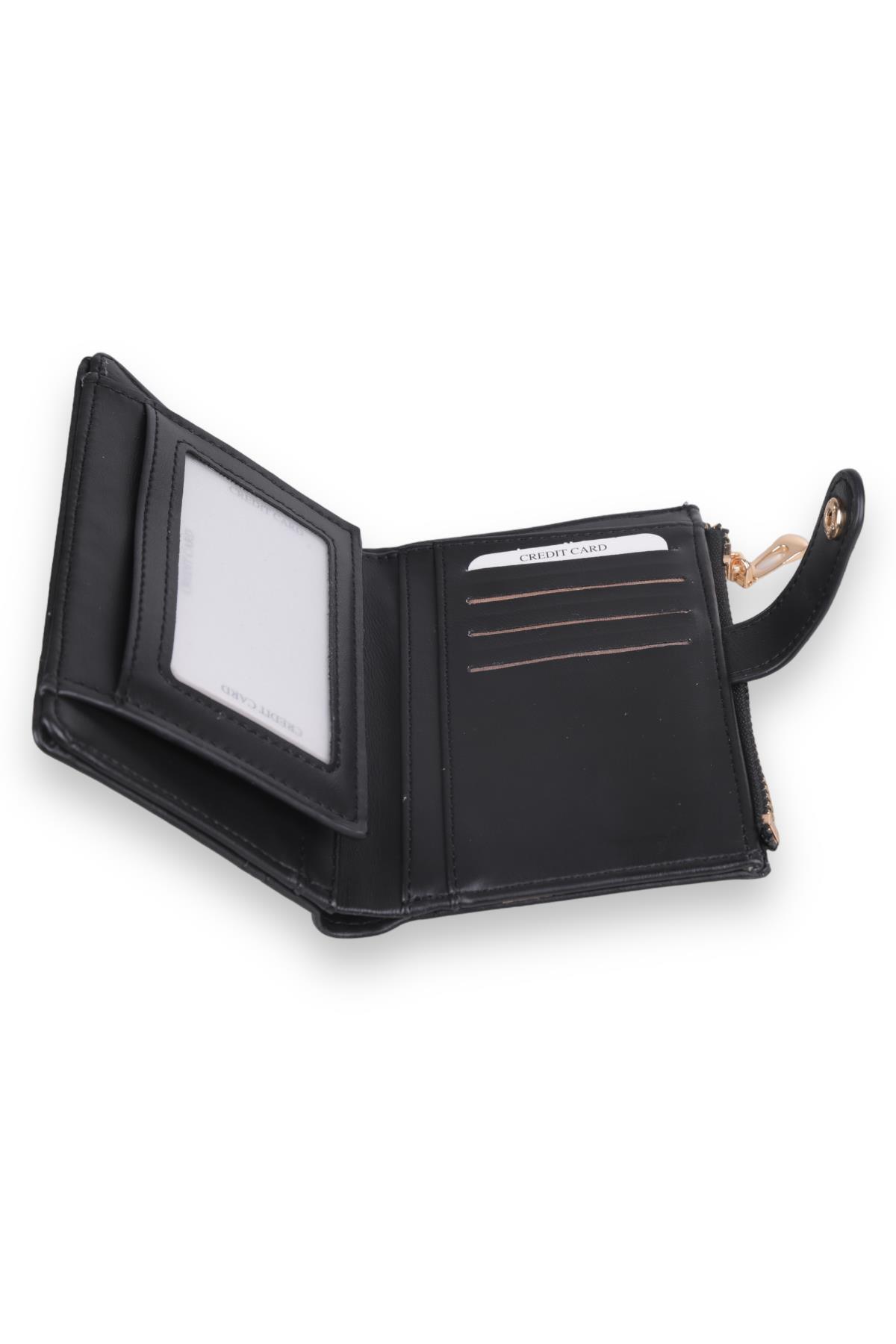 9294 Dikiş Detaylı Cüzdan Siyah - 4