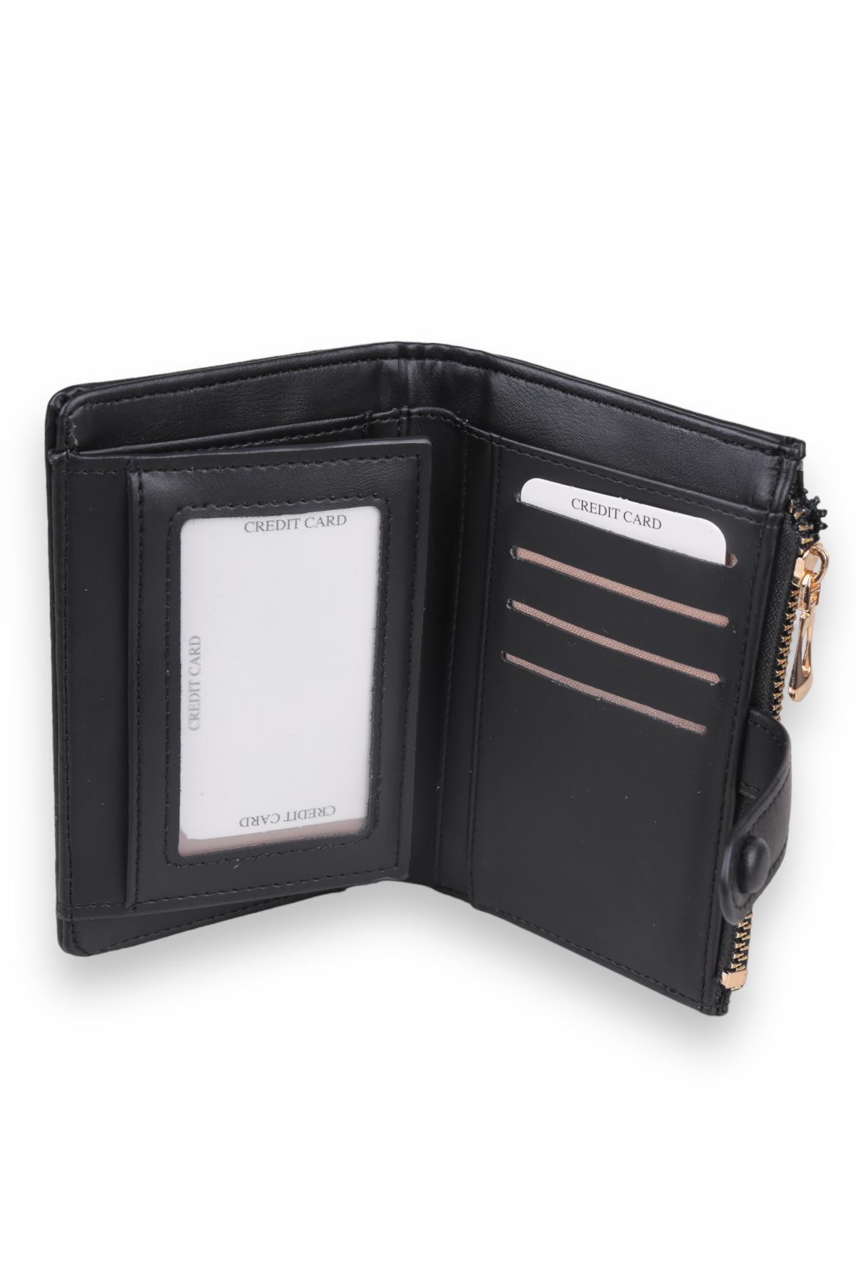 Siyah Dikiş Detaylı Cüzdan 9294 - 5