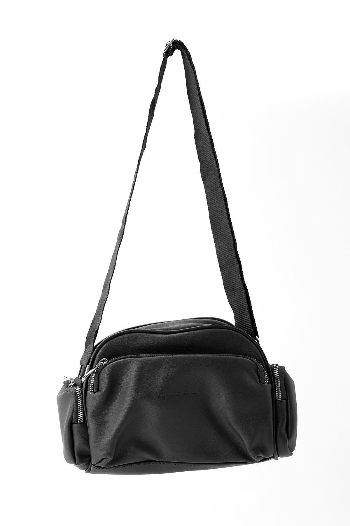 9297 Yan Cep Detaylı Çanta Siyah 