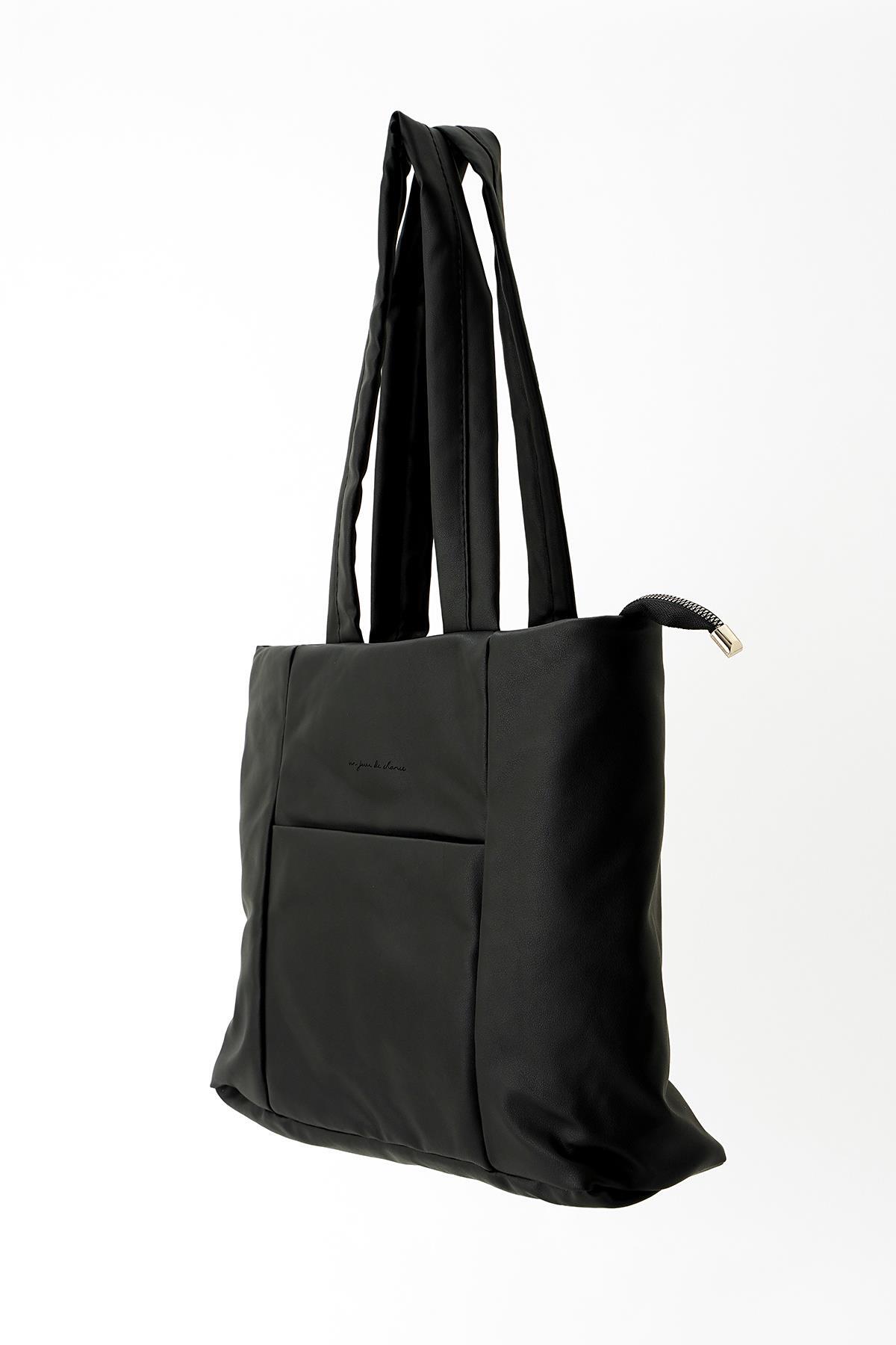 9302 Parçalı Kol Çantası Siyah - 4