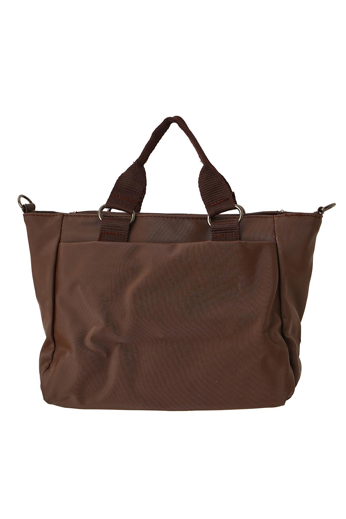 Kahve Zımba Detay Çift Gözlü Çanta 9307 - 3