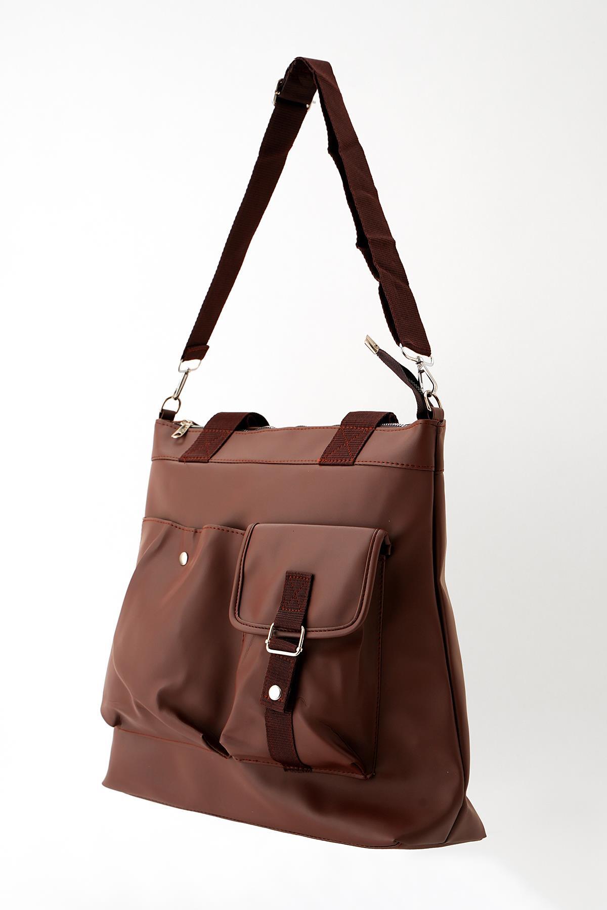 9311 Ön Cepli Kol Çantası Kahve - 1