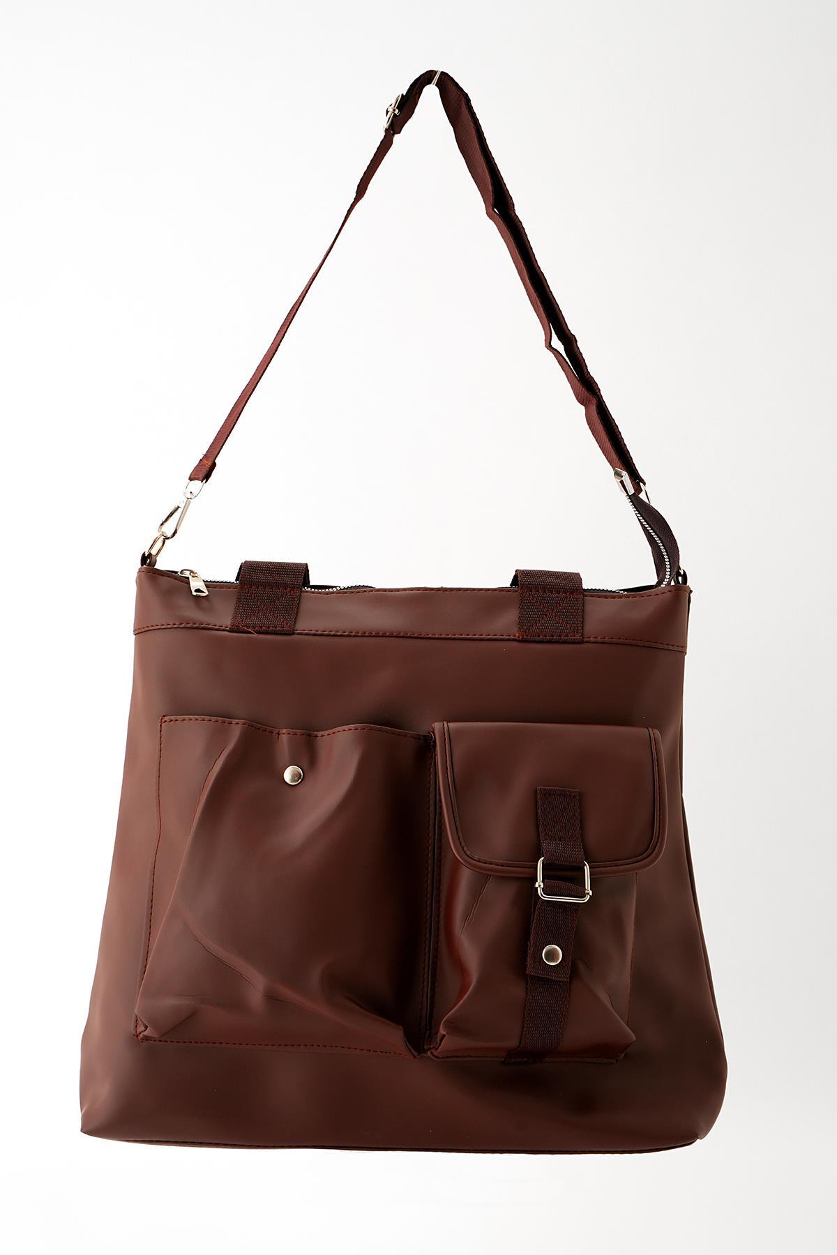 9311 Ön Cepli Kol Çantası Kahve - 4