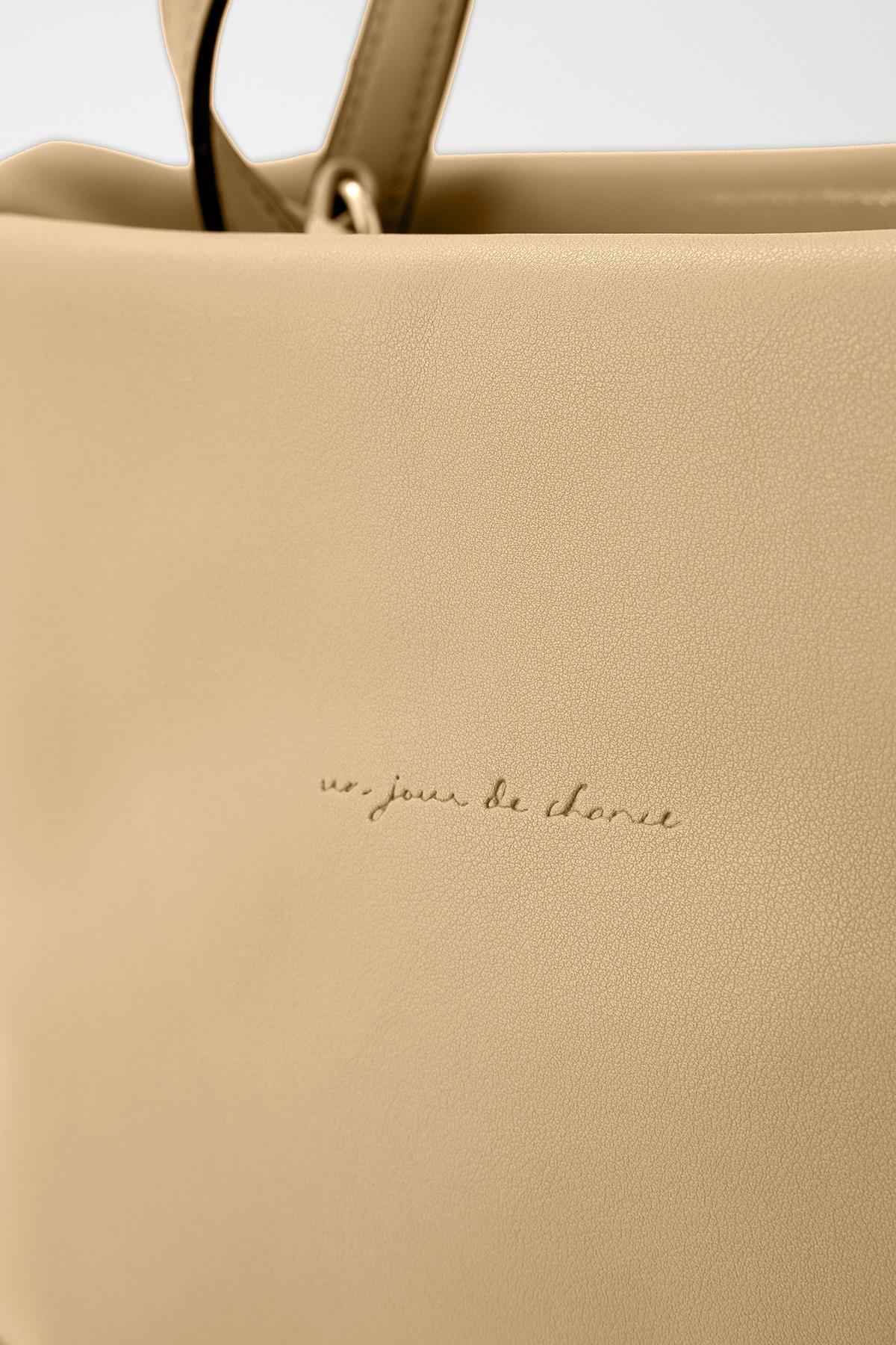 9316 Basic Saten Çanta Bej - 3