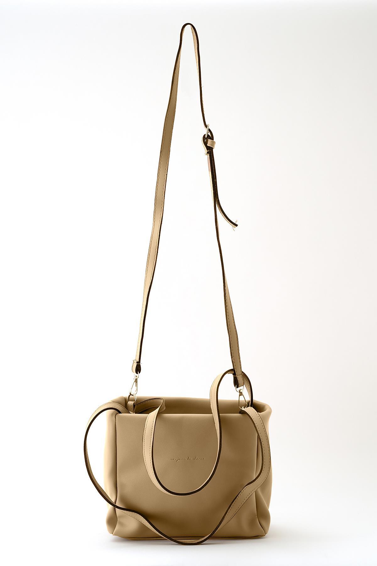 Bej Retro Deri Çanta 9316 - 5