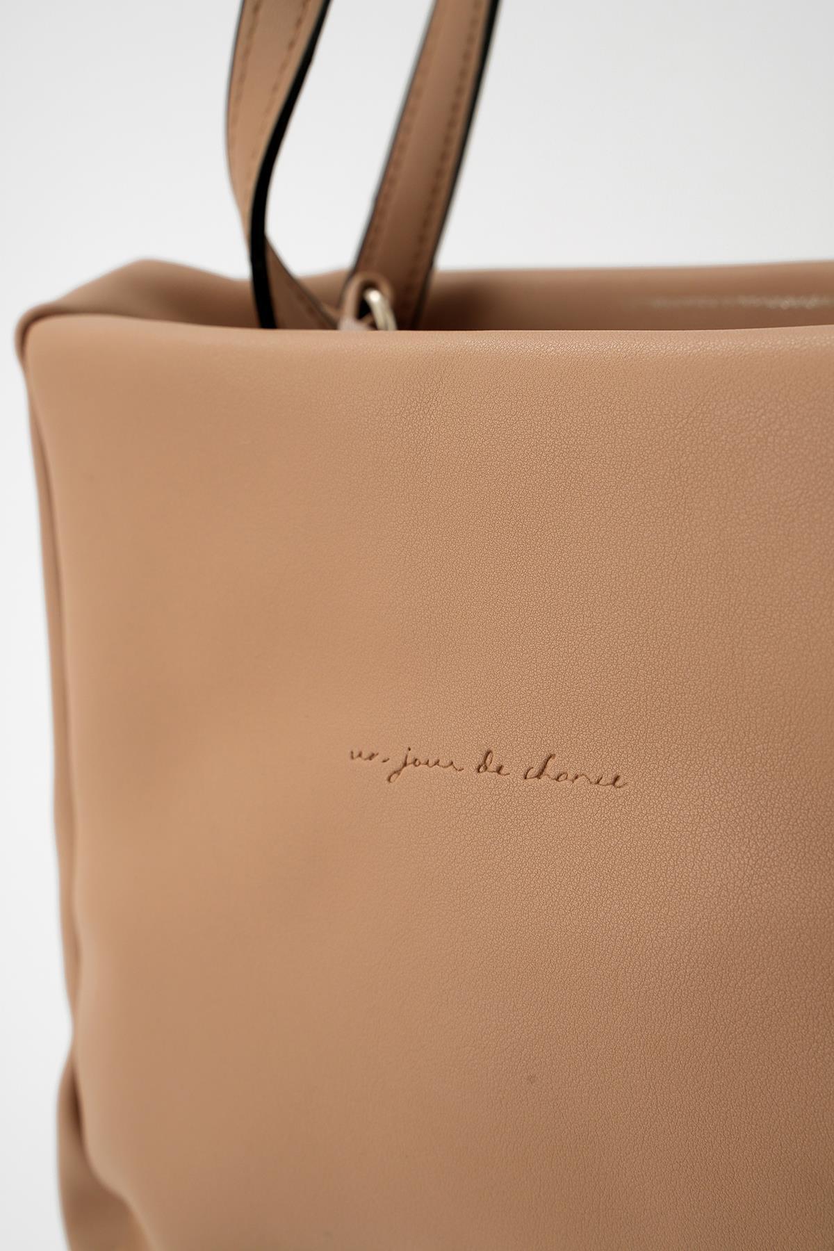 9316 Basic Saten Çanta Vizon - 3