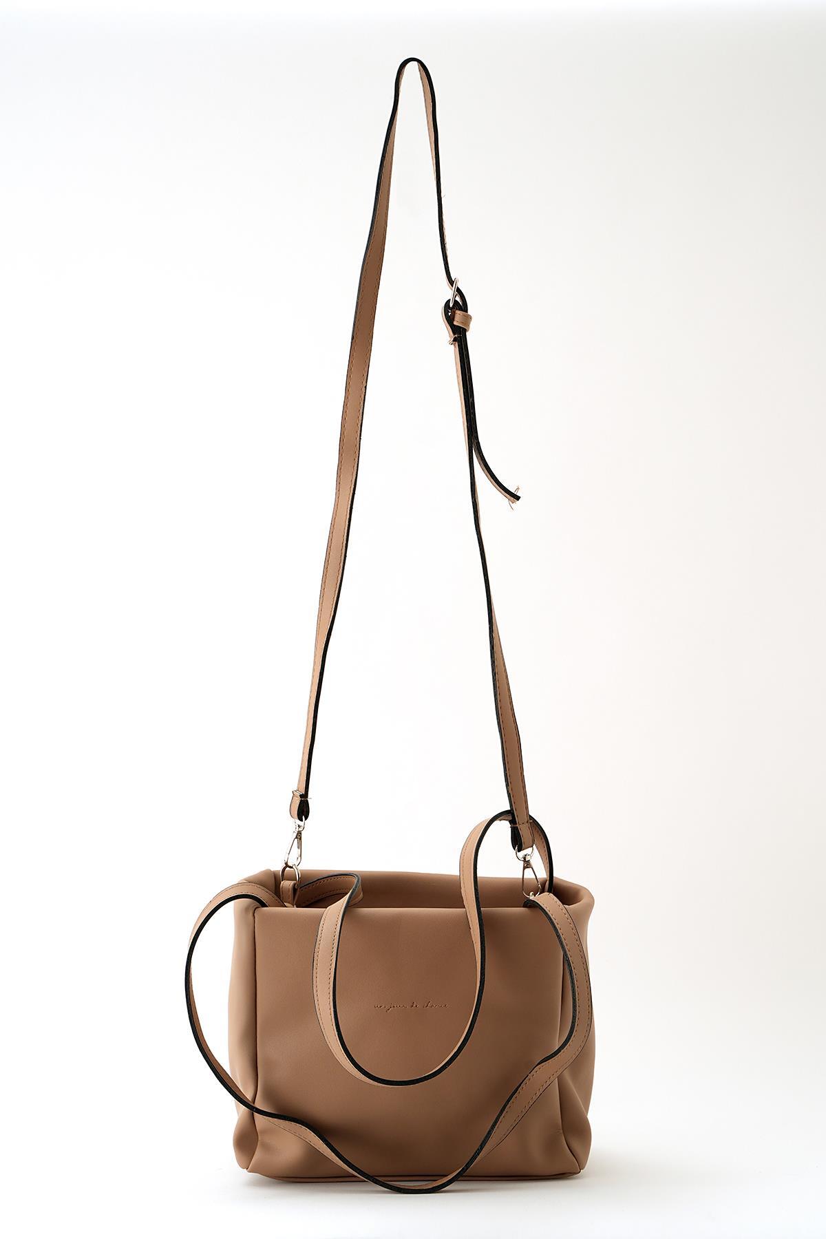 9316 Basic Saten Çanta Vizon - 5