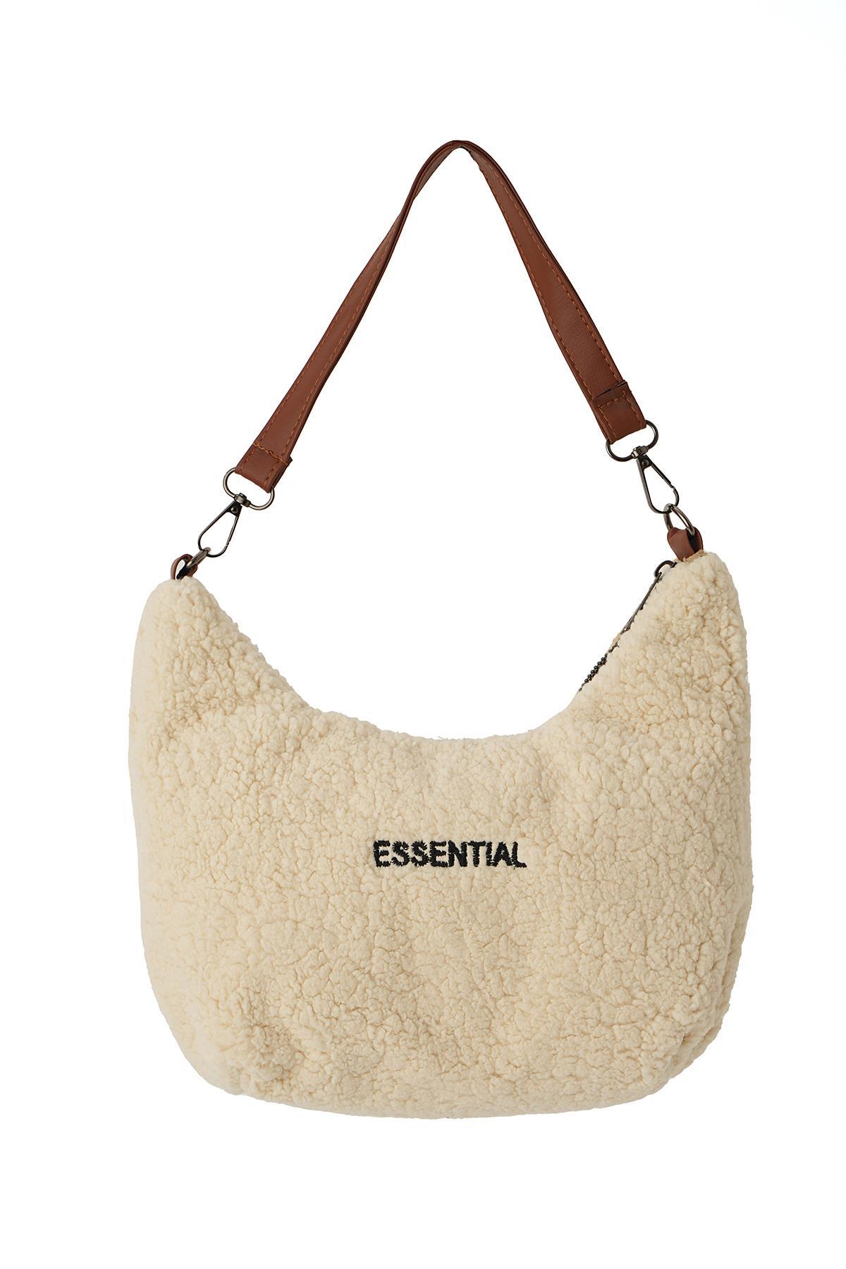 9318 Essentıal Kürklü Çanta Taba 