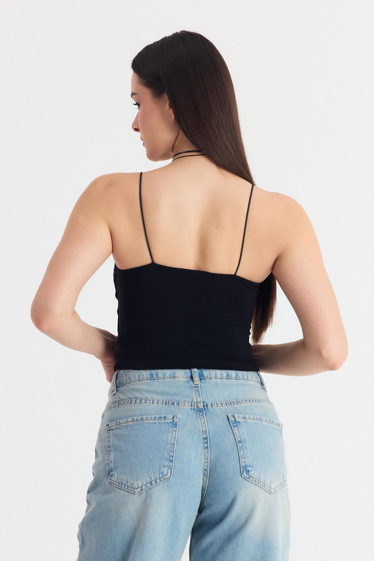 Siyah İnce Askılı Fitted Basic Atalet 947 - 5