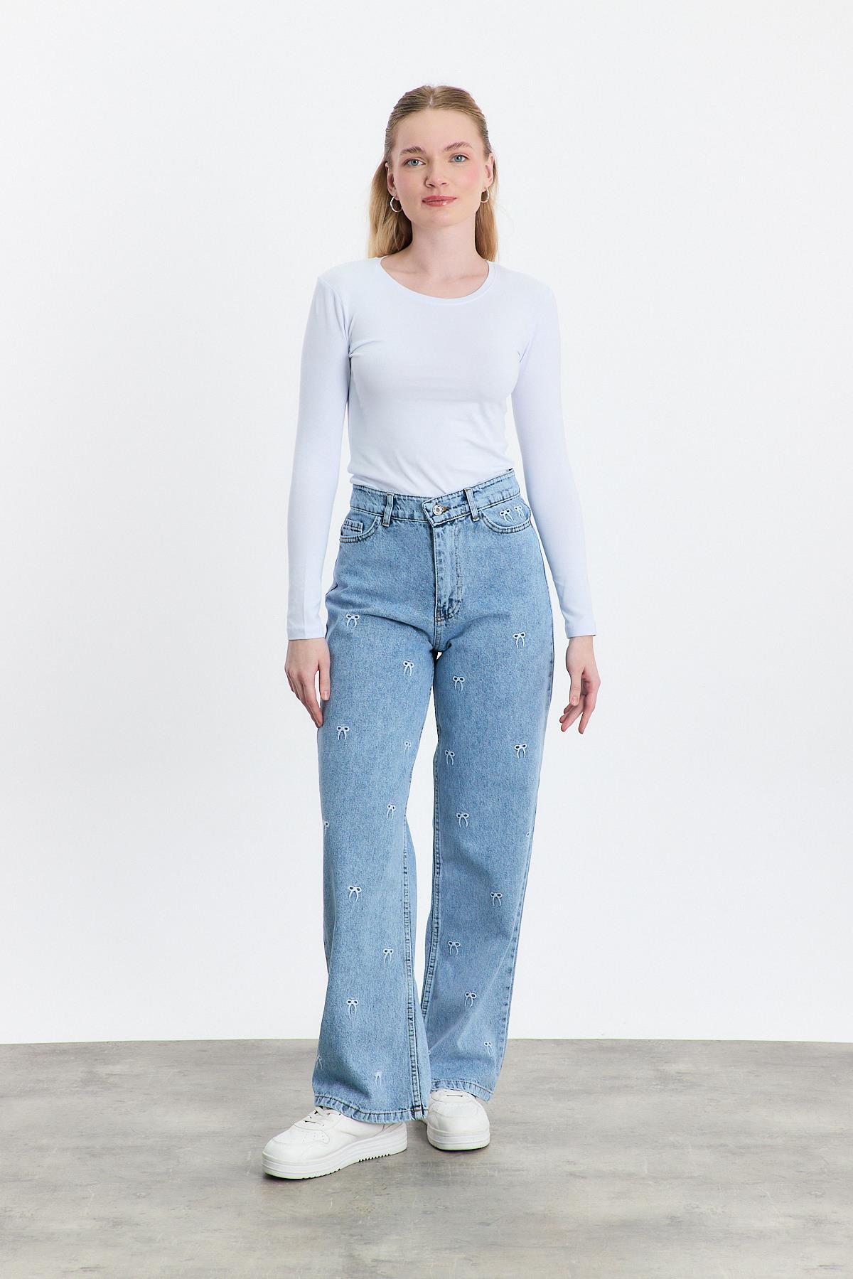 Beyaz Uzun Kol Bisiklet Yaka Basic Body 950 - 3
