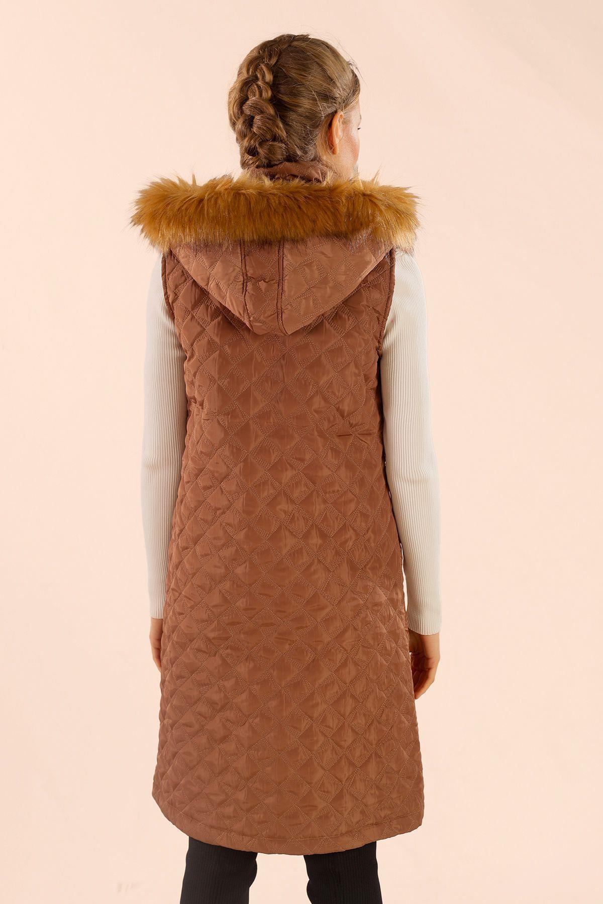 Taba Kürk Detay Kapitone Yelek 9523 - 6