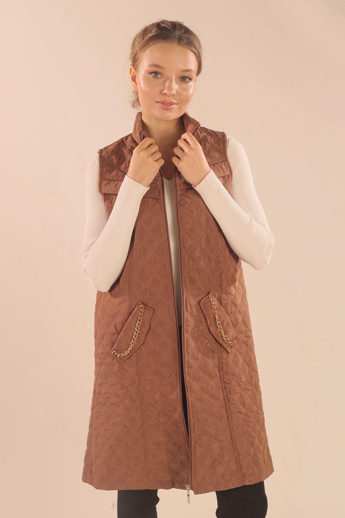 Taba Cep Zincir Detay Yelek 9525 - 1