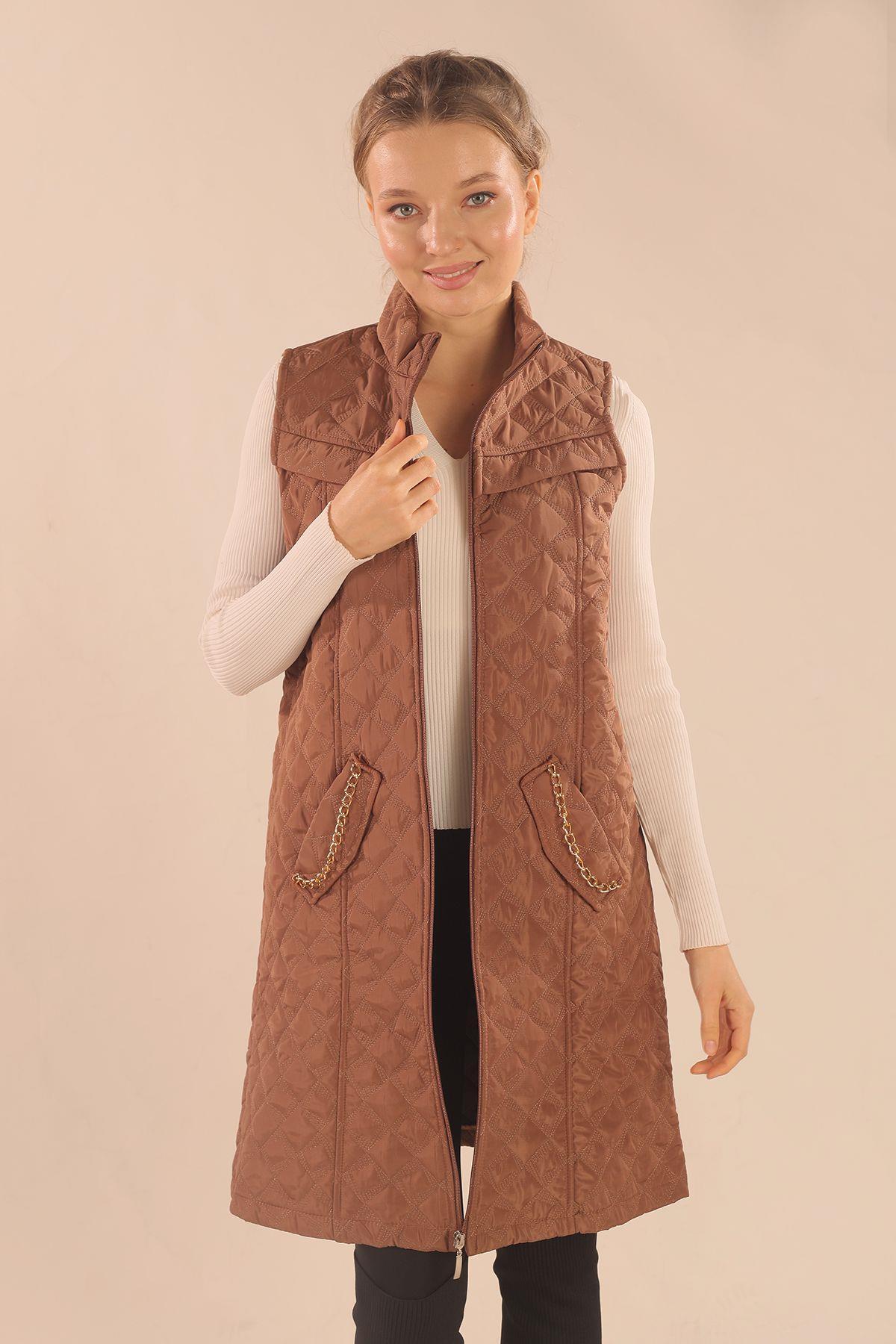 Taba Cep Zincir Detay Yelek 9525 - 2