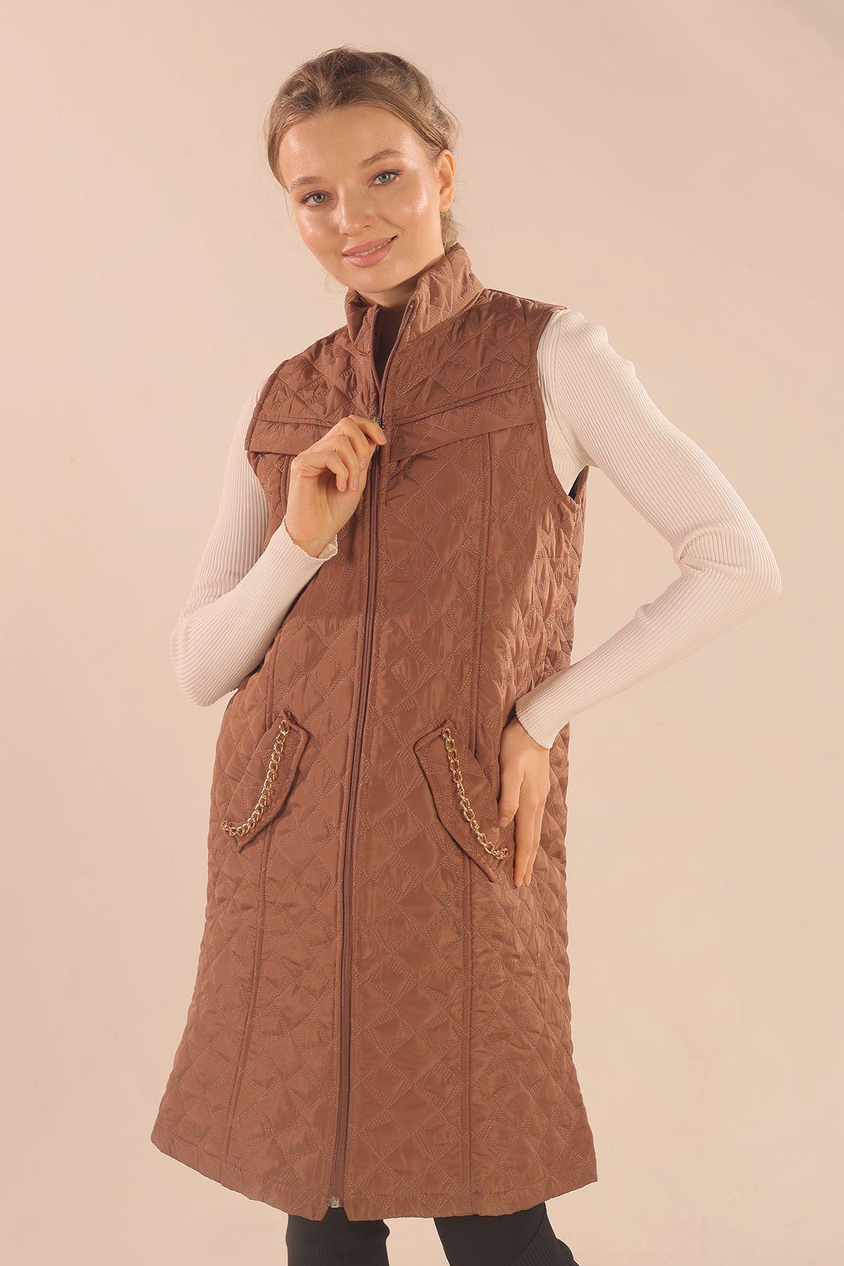 Taba Cep Zincir Detay Yelek 9525 - 3