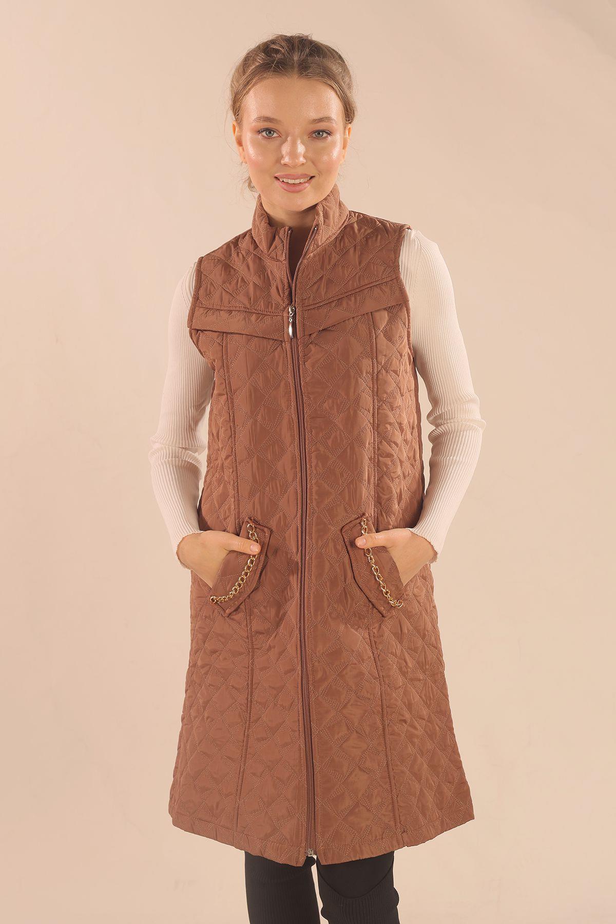 Taba Cep Zincir Detay Yelek 9525 - 4