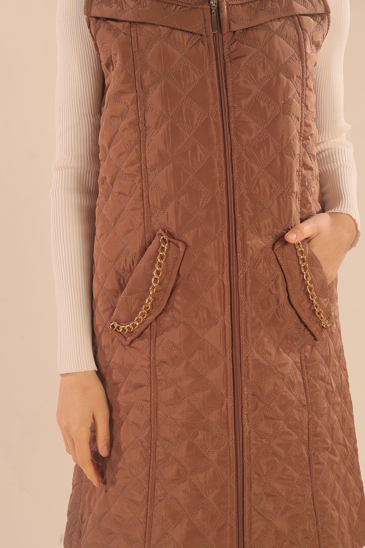 Taba Cep Zincir Detay Yelek 9525 - 5