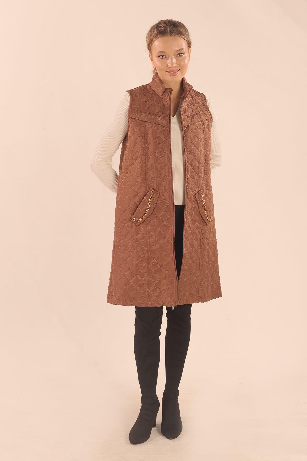 Taba Cep Zincir Detay Yelek 9525 - 8