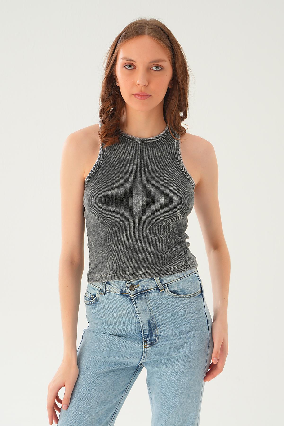 966 Yıkalamalı Atlet Antrasit 