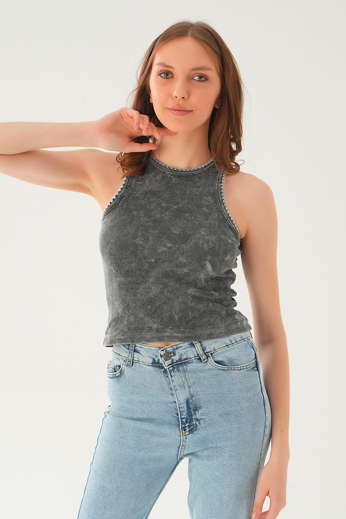 Antrasit Yıkamalı Atlet 966 - 2