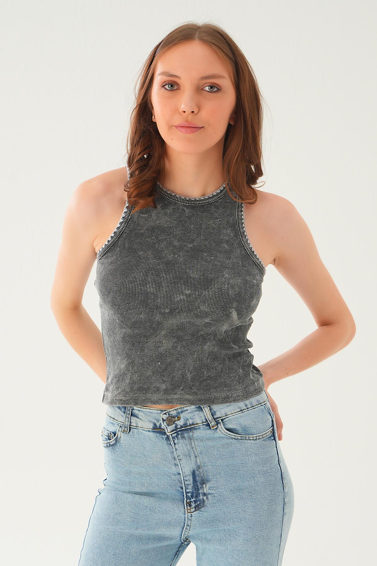 Antrasit Yıkamalı Atlet 966 - 3