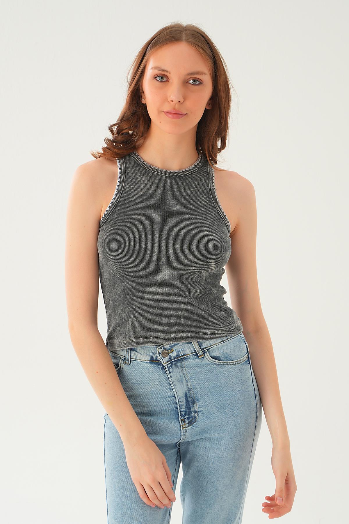 Antrasit Yıkamalı Atlet 966 - 6