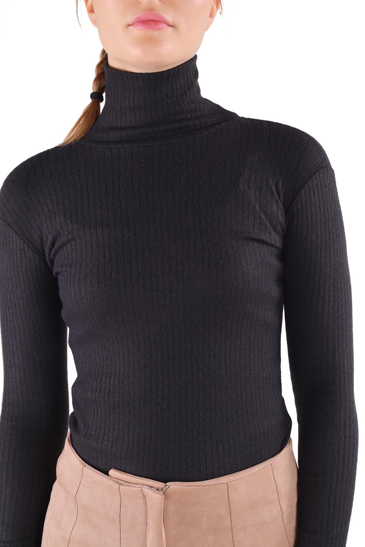 Siyah Balıkçı Yaka Bluz 9902 - 4