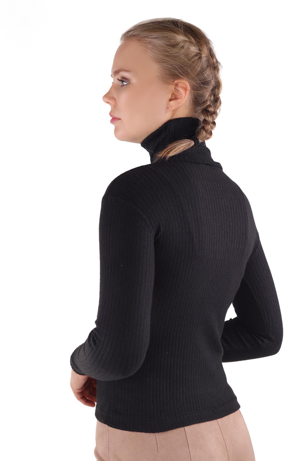 Siyah Balıkçı Yaka Bluz 9902 - 5