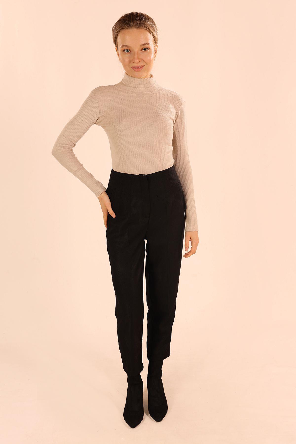 9902 Balıkçı Yaka Bluz Taş - 7